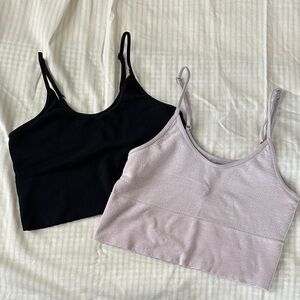 Anthropologie Black and Lavender Bralette Set